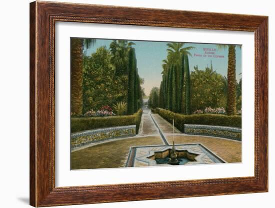 Cypress Walk, Alcazar, in Seville, Spain. Postcard Sent in 1913-French Photographer-Framed Giclee Print