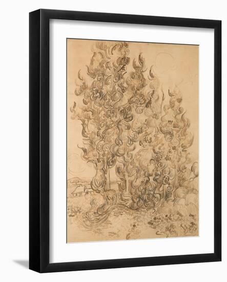 Cypresses, 1889 by Vincent Van Gogh-Vincent van Gogh-Framed Giclee Print