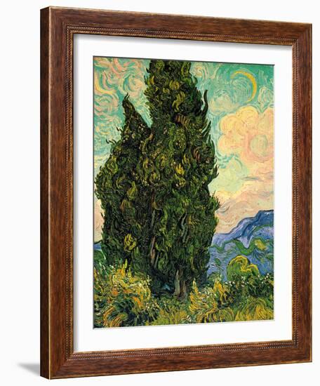 Cypresses, c.1889-Vincent van Gogh-Framed Giclee Print