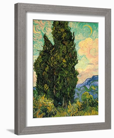 Cypresses, c.1889-Vincent van Gogh-Framed Giclee Print