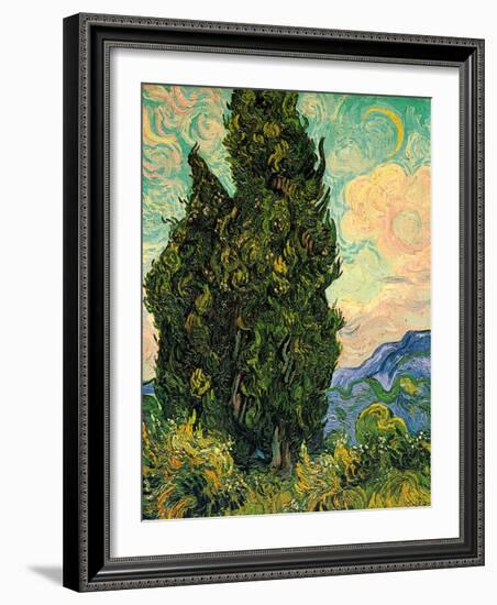 Cypresses, c.1889-Vincent van Gogh-Framed Giclee Print