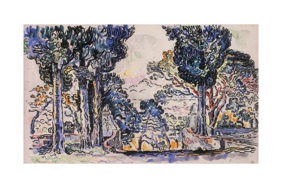 Cypresses In Sainte Anne Sainttrope Giclee Print Paul Signac Art Com