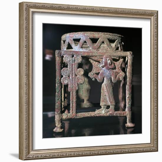 Cyprian bronze stand with open-work figures, 17th century BC-Unknown-Framed Giclee Print