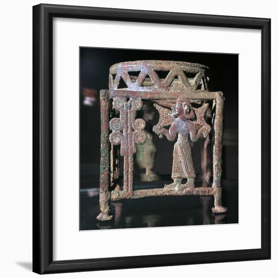 Cyprian bronze stand with open-work figures, 17th century BC-Unknown-Framed Giclee Print