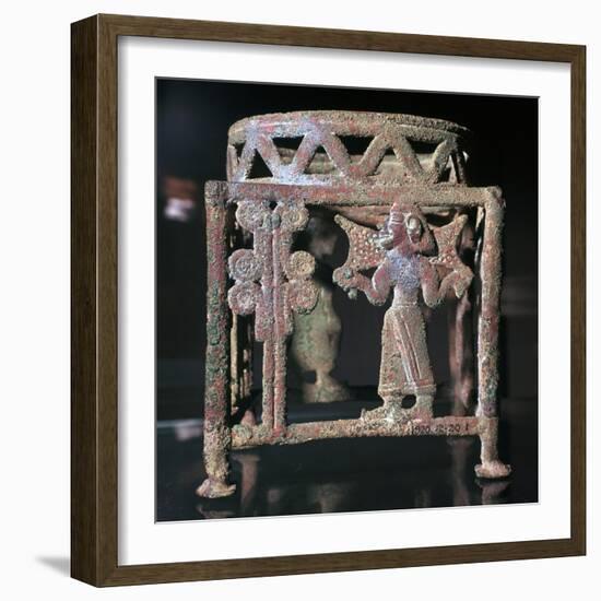 Cyprian bronze stand with open-work figures, 17th century BC-Unknown-Framed Giclee Print