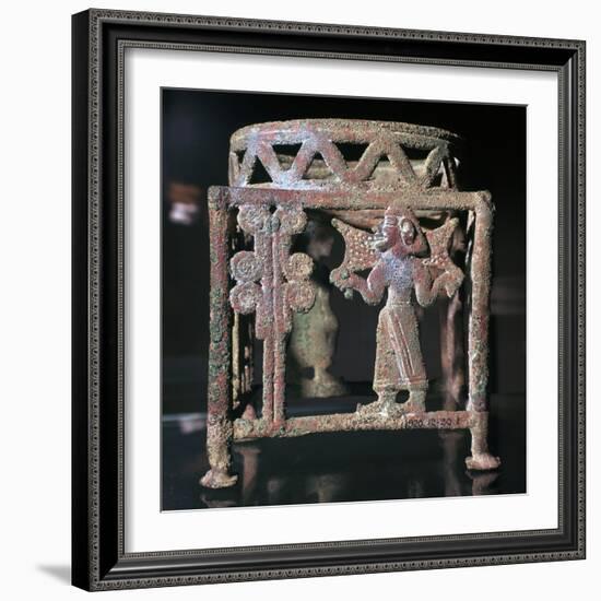 Cyprian bronze stand with open-work figures, 17th century BC-Unknown-Framed Giclee Print