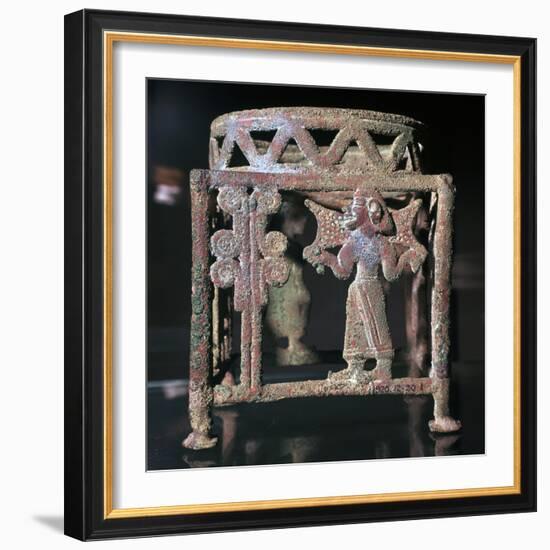 Cyprian bronze stand with open-work figures, 17th century BC-Unknown-Framed Giclee Print