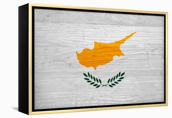 Cyprus Flag Design with Wood Patterning - Flags of the World Series-Philippe Hugonnard-Framed Stretched Canvas