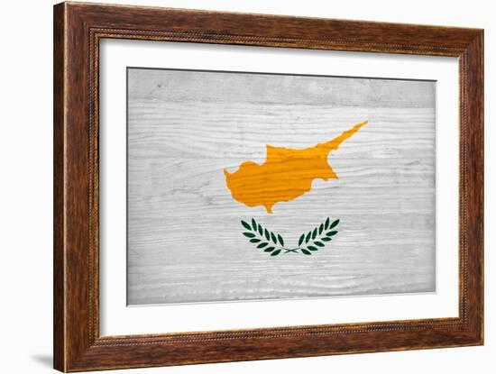 Cyprus Flag Design with Wood Patterning - Flags of the World Series-Philippe Hugonnard-Framed Premium Giclee Print