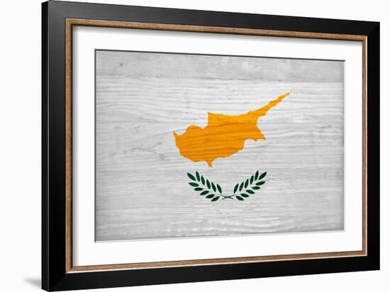 Cyprus Flag Design with Wood Patterning - Flags of the World Series-Philippe Hugonnard-Framed Premium Giclee Print