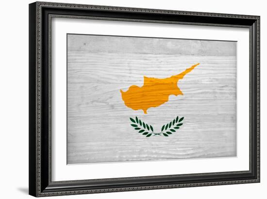 Cyprus Flag Design with Wood Patterning - Flags of the World Series-Philippe Hugonnard-Framed Premium Giclee Print