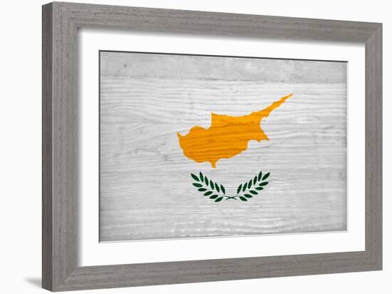 Cyprus Flag Design with Wood Patterning - Flags of the World Series-Philippe Hugonnard-Framed Art Print