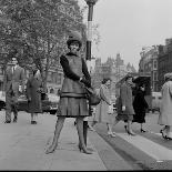 Clothing Designer Mary Quant near her Fashion Shop Bazaar, Brompton Road, Knightsbridge,London, SW1-Cyril Maitland-Mounted Photographic Print