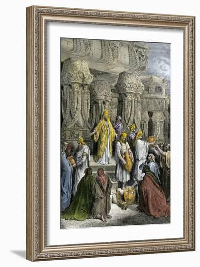 Cyrus Ii, King of Persia, Restoring the Hebrews' Sacred Vessels-null-Framed Giclee Print
