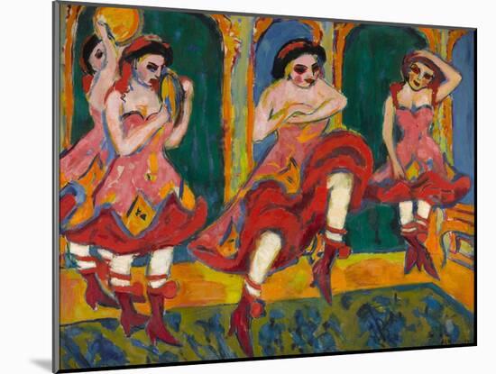 Czardas Dancers, 1908-1920-Ernst Ludwig Kirchner-Mounted Giclee Print