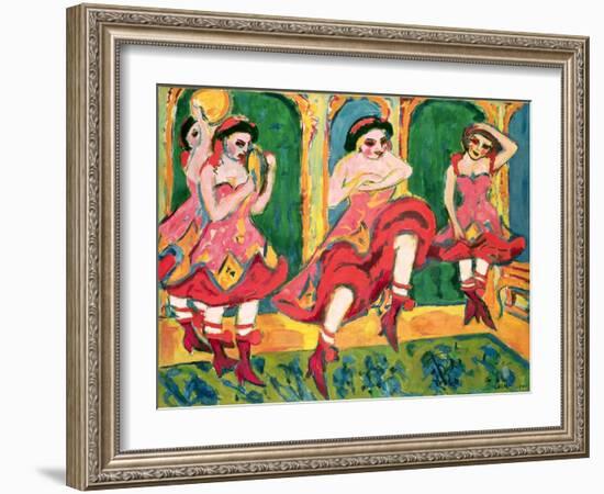 Czardas Dancers, 1908-20-Ernst Ludwig Kirchner-Framed Giclee Print