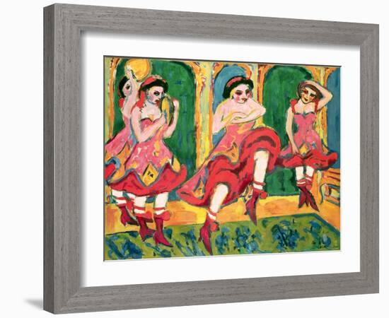 Czardas Dancers, 1908-20-Ernst Ludwig Kirchner-Framed Giclee Print