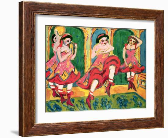 Czardas Dancers, 1908-20-Ernst Ludwig Kirchner-Framed Giclee Print