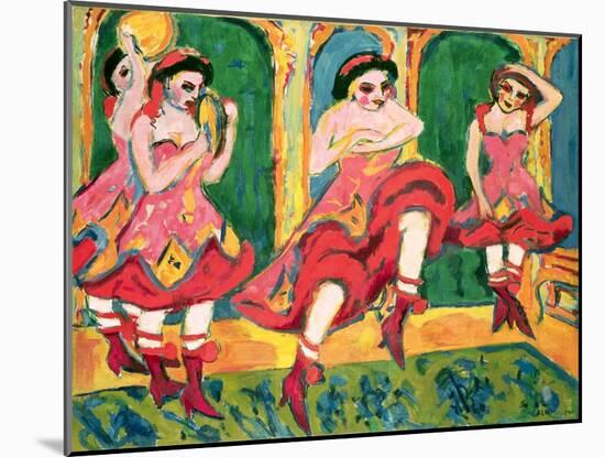 Czardas Dancers, 1908-20-Ernst Ludwig Kirchner-Mounted Giclee Print