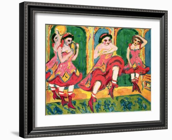 Czardas Dancers, 1908-20-Ernst Ludwig Kirchner-Framed Giclee Print