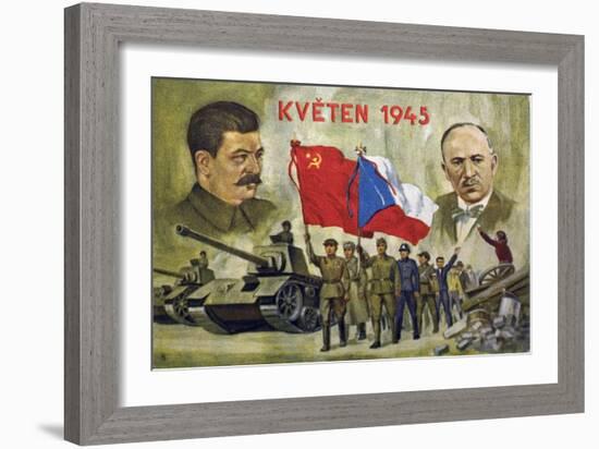 Czech Propaganda Card "May 1945"-null-Framed Giclee Print