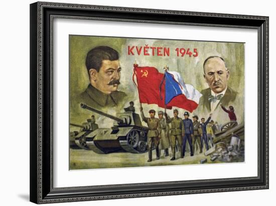 Czech Propaganda Card "May 1945"-null-Framed Giclee Print