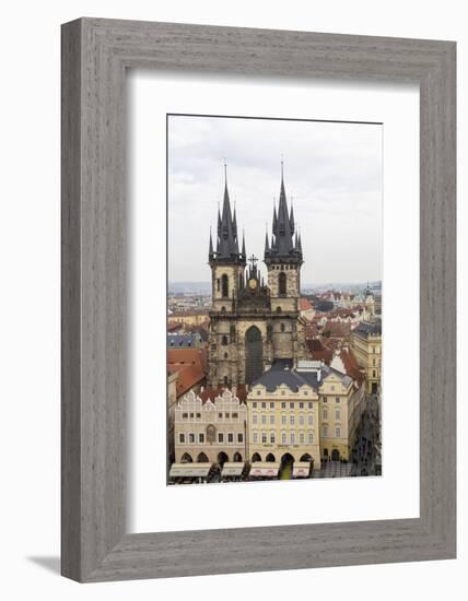 Czech Republic, Bohemia, Prague. Old Town Square with Tyn Cathedral-Emily Wilson-Framed Photographic Print