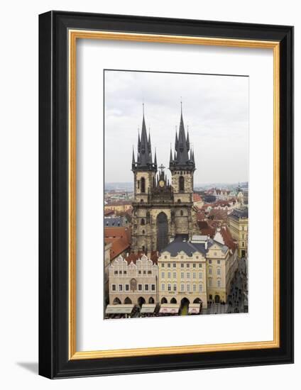 Czech Republic, Bohemia, Prague. Old Town Square with Tyn Cathedral-Emily Wilson-Framed Photographic Print