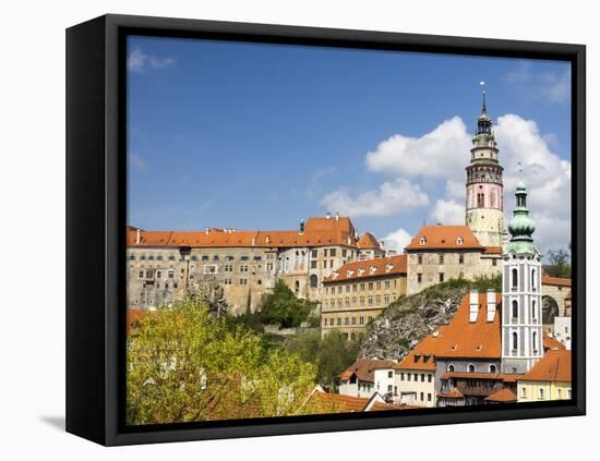 Czech Republic, Chesky Krumlov. Chesky Krumlov and Krumlov castle.-Julie Eggers-Framed Premier Image Canvas