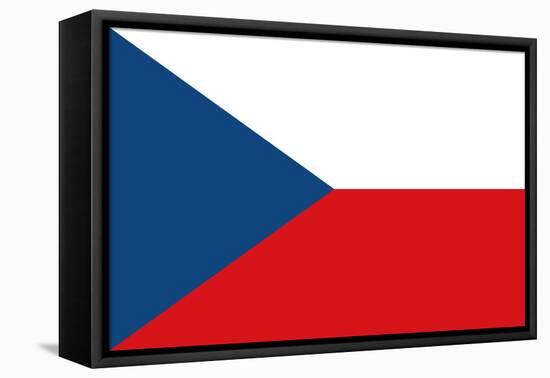 Czech Republic Country Flag - Letterpress-Lantern Press-Framed Stretched Canvas