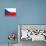 Czech Republic Country Flag - Letterpress-Lantern Press-Framed Stretched Canvas displayed on a wall