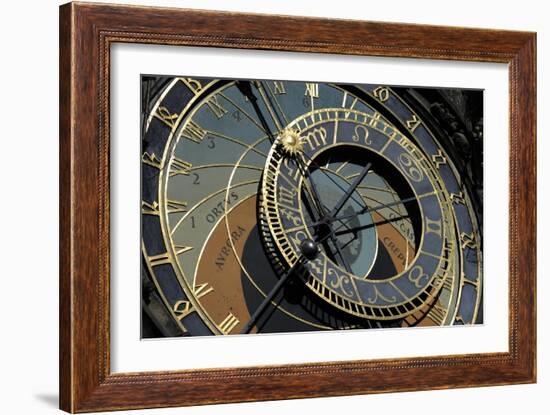 Czech Republic, Prague, Astronomical Clock at Old Town Hall Tower, Astromical Dial-null-Framed Giclee Print