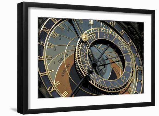 Czech Republic, Prague, Astronomical Clock at Old Town Hall Tower, Astromical Dial-null-Framed Giclee Print