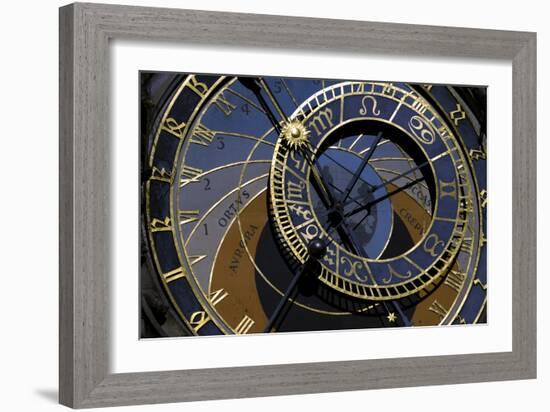 Czech Republic, Prague, Astronomical Clock at Old Town Hall Tower, Astromical Dial-null-Framed Giclee Print