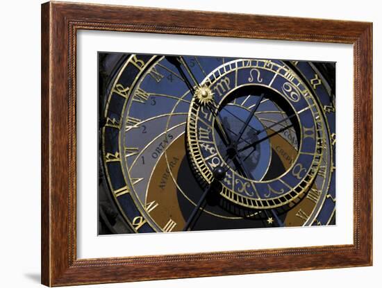 Czech Republic, Prague, Astronomical Clock at Old Town Hall Tower, Astromical Dial-null-Framed Giclee Print