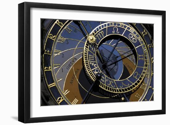 Czech Republic, Prague, Astronomical Clock at Old Town Hall Tower, Astromical Dial-null-Framed Giclee Print