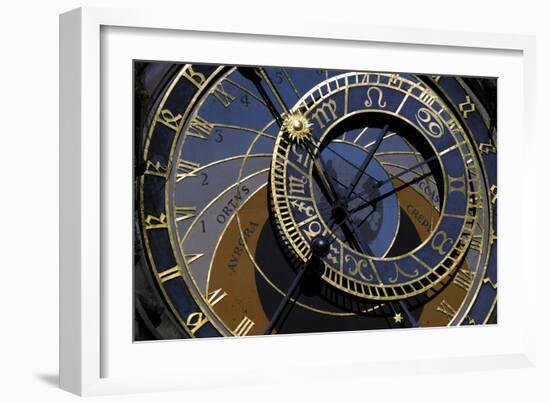 Czech Republic, Prague, Astronomical Clock at Old Town Hall Tower, Astromical Dial-null-Framed Giclee Print