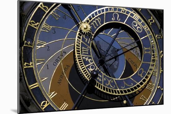 Czech Republic, Prague, Astronomical Clock at Old Town Hall Tower, Astromical Dial-null-Mounted Giclee Print