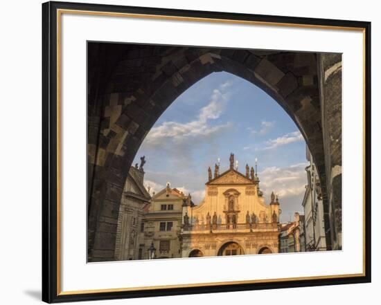 Czech Republic, Prague. St. Salvator Church near the Charles bridge at dusk.-Julie Eggers-Framed Photographic Print