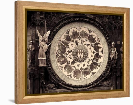 Czech Republic, Prague, Stare Mesto (Old Town), Astronomical Clock on Old Town Hall-Michele Falzone-Framed Premier Image Canvas