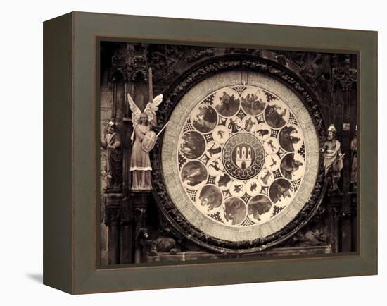 Czech Republic, Prague, Stare Mesto (Old Town), Astronomical Clock on Old Town Hall-Michele Falzone-Framed Premier Image Canvas