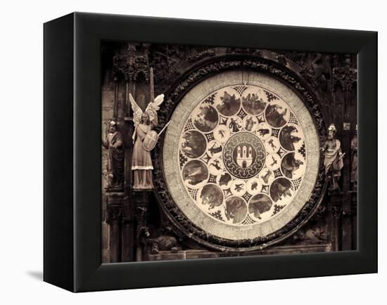 Czech Republic, Prague, Stare Mesto (Old Town), Astronomical Clock on Old Town Hall-Michele Falzone-Framed Premier Image Canvas