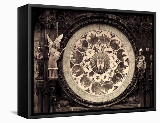 Czech Republic, Prague, Stare Mesto (Old Town), Astronomical Clock on Old Town Hall-Michele Falzone-Framed Premier Image Canvas