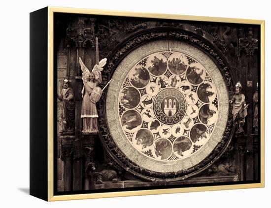 Czech Republic, Prague, Stare Mesto (Old Town), Astronomical Clock on Old Town Hall-Michele Falzone-Framed Premier Image Canvas