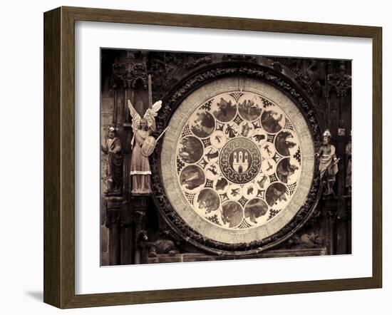 Czech Republic, Prague, Stare Mesto (Old Town), Astronomical Clock on Old Town Hall-Michele Falzone-Framed Photographic Print