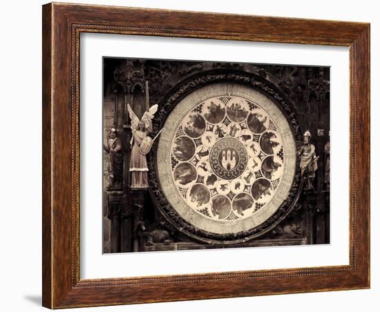 Czech Republic, Prague, Stare Mesto (Old Town), Astronomical Clock on Old Town Hall-Michele Falzone-Framed Photographic Print