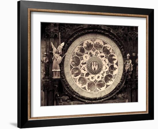 Czech Republic, Prague, Stare Mesto (Old Town), Astronomical Clock on Old Town Hall-Michele Falzone-Framed Photographic Print