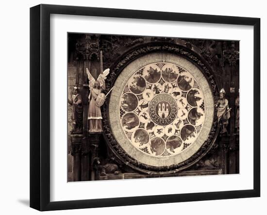 Czech Republic, Prague, Stare Mesto (Old Town), Astronomical Clock on Old Town Hall-Michele Falzone-Framed Photographic Print