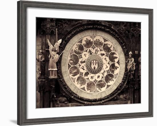 Czech Republic, Prague, Stare Mesto (Old Town), Astronomical Clock on Old Town Hall-Michele Falzone-Framed Photographic Print