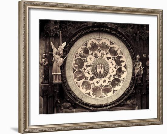 Czech Republic, Prague, Stare Mesto (Old Town), Astronomical Clock on Old Town Hall-Michele Falzone-Framed Photographic Print